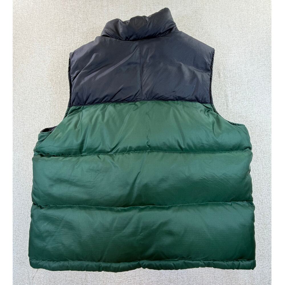 EBTEK Eddie Bauer Men's Green Black XL Goose Down Puffer Zip Front Vest Outdoor - Picture 2 of 11